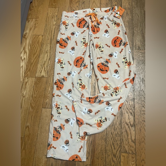 Disney Winnie the Pooh Pumpkin Pajama Pants - Orange and White NWT - Picture 1 of 7